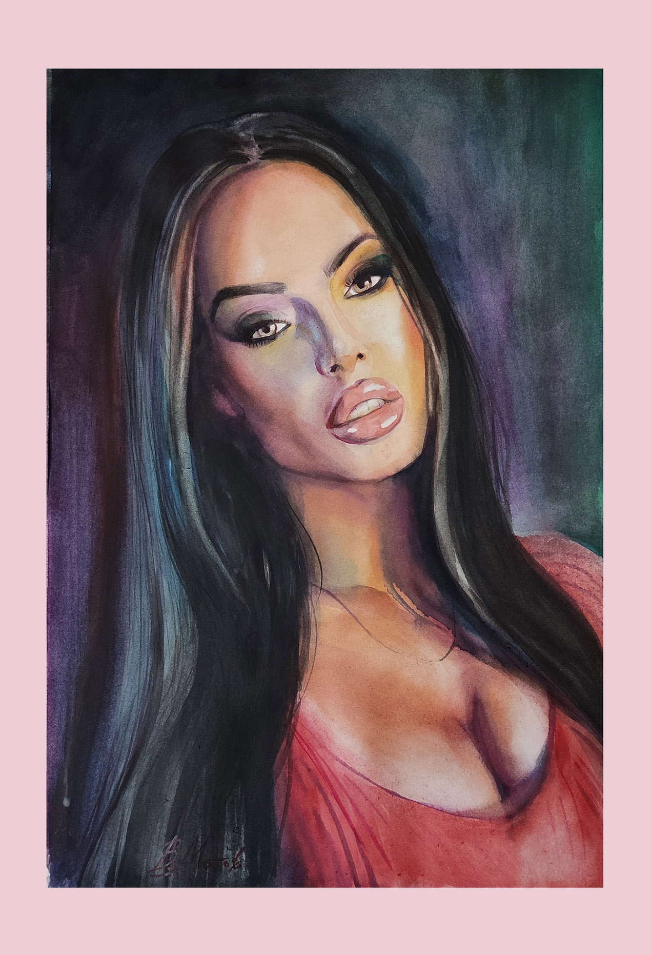 Watercolor portrait - 33x47 cm